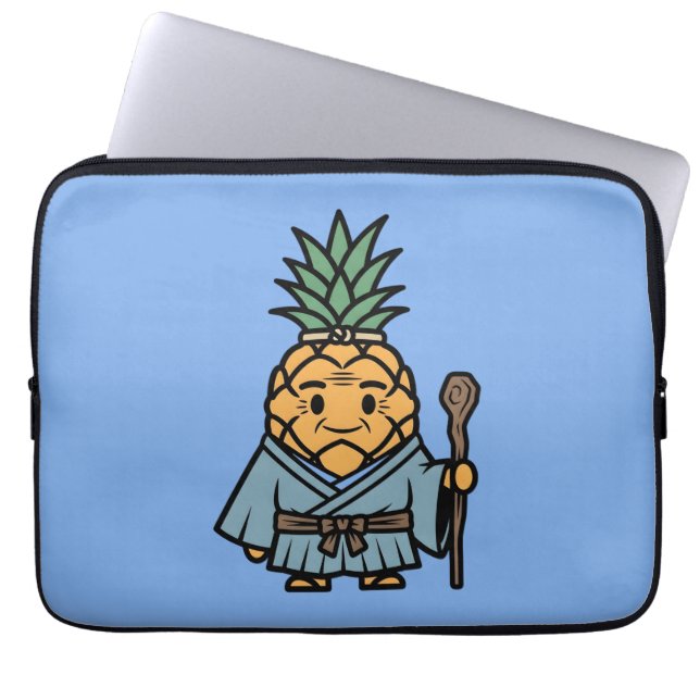 Housse Pour Ordinateur Portable Funny Pineapple Sensei Master Samurai Illustration (Devant)