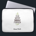 Housse Pour Ordinateur Portable Funny Science Student Cadeau scolaire personnalisé<br><div class="desc">Ce drôle design "Eat Sleep Science Repeat" est parfait pour les étudiants de toutes les classes ! Peut être personnalisé avec le nom de votre enfant. Idéal pour le cadeau de retour à l'école,  cadeau d'anniversaire pour enfants et autres cadeaux de vacances.</div>