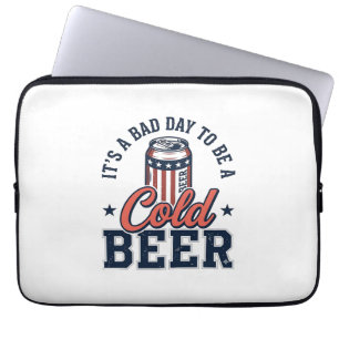 Housse Pour Ordinateur Portable Funny T-Shirt Vintage Vector Patriote Bière Froide