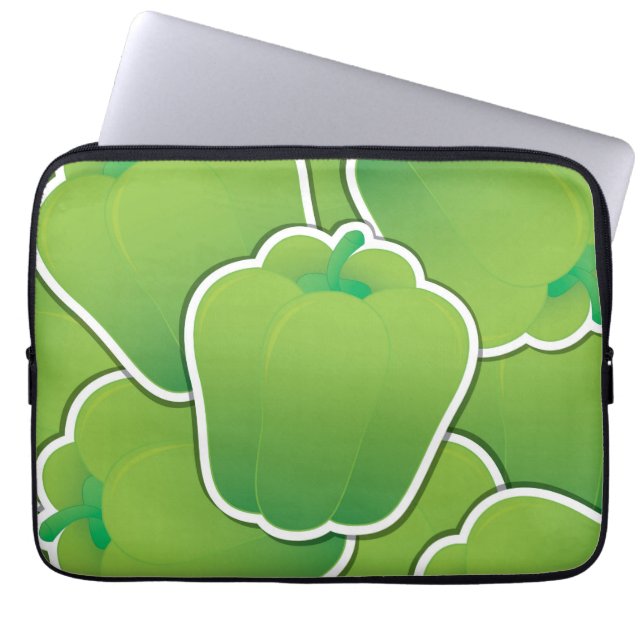 Housse Pour Ordinateur Portable Funy green pepper (Devant)
