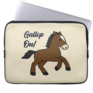 Housse Pour Ordinateur Portable Galopons ! Design adorable de cheval Kawaii !