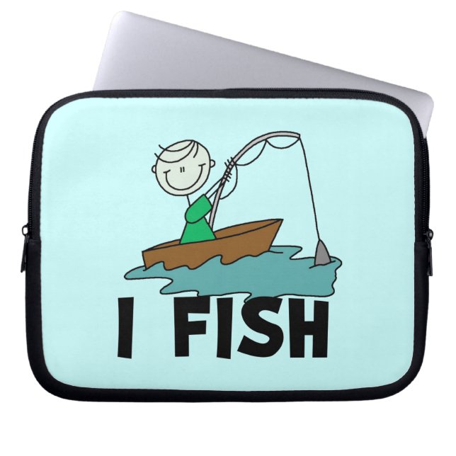 Housse Pour Ordinateur Portable Garçon je pêche (Devant)