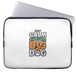 Housse Pour Ordinateur Portable Garde calme grand chien design vectoriel vintage_1