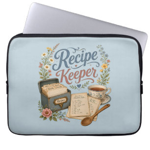 Housse Pour Ordinateur Portable Garde-recettes Floral Vintage Cottagecore