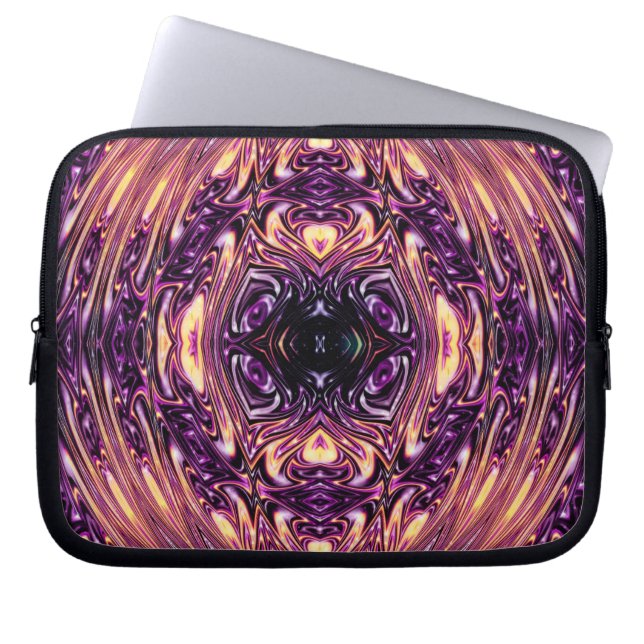 Housse Pour Ordinateur Portable Garden of Purple Flowers in Sunlight Fractal (Devant)