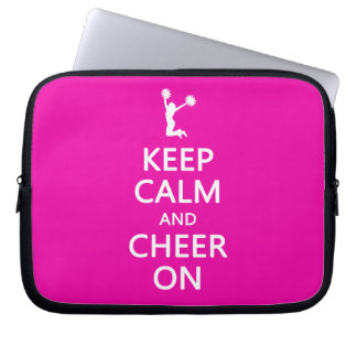 Housse Pour Ordinateur Portable Gardez le calme et l'acclamation dessus, rose de