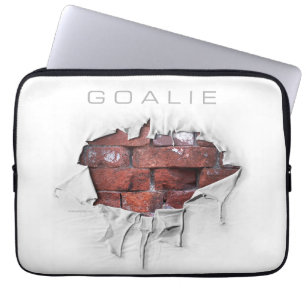 Housse Pour Ordinateur Portable Gardien de but en mur de briques délabré (Hockey)