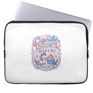 Housse Pour Ordinateur Portable Gâteau Cupcake Licorne Pâtisserie Licorne Fond Bla