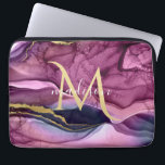 Housse Pour Ordinateur Portable Géode d'âge monogramme violet rose et or<br><div class="desc">Monogramme violet rose et or Agate Géode Design. Les modèles ont été mis en place prêts à customiser et à personnaliser. Si vous souhaitez modifier la couleur ou le style du texte,  cliquez sur la personnaliser à la fin du modèle.</div>