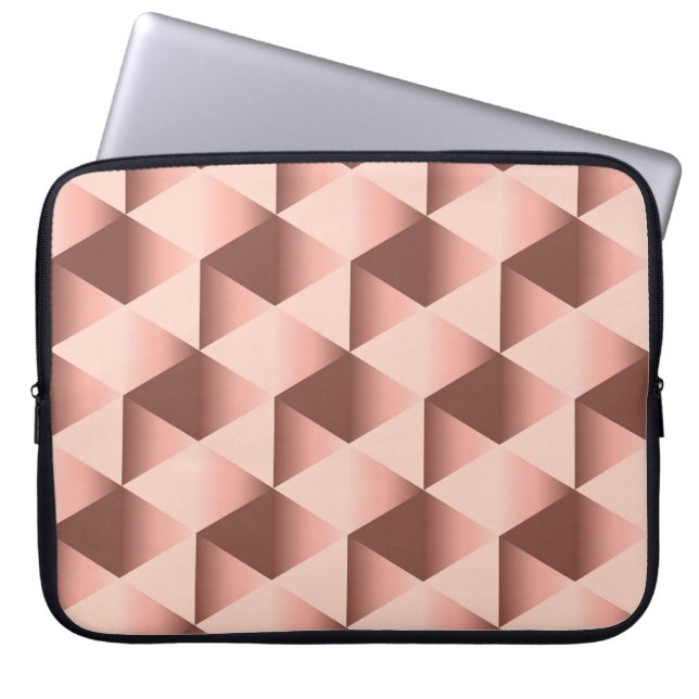 Housse Pour Ordinateur Portable Géométrie rose : motif abstrait pâle. (Devant)
