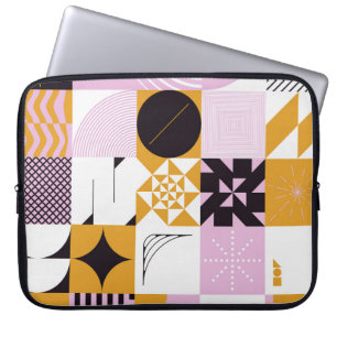 Housse Pour Ordinateur Portable Géométrie Scandinave : Oeuvre Artisanale Dessinée