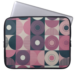 Housse Pour Ordinateur Portable Géométrique du milieu du siècle : motif abstrait e