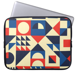 Housse Pour Ordinateur Portable Géométrique du milieu du siècle : Motif rétro funk
