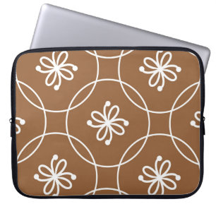 Housse Pour Ordinateur Portable Géométrique florale : motif d'art vintage.
