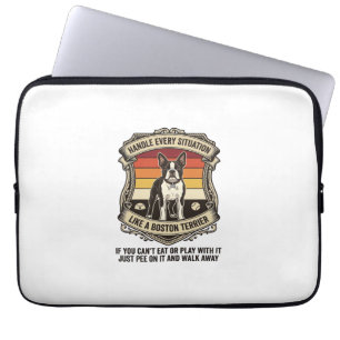 Housse Pour Ordinateur Portable Gérer chaque situation Boston Terrier Chien Couche