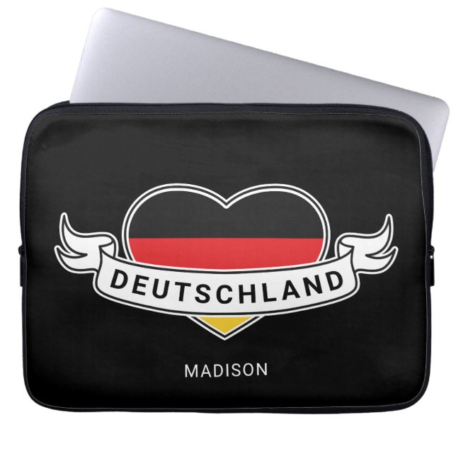 Housse Pour Ordinateur Portable German Love nom personnalisé (Devant)