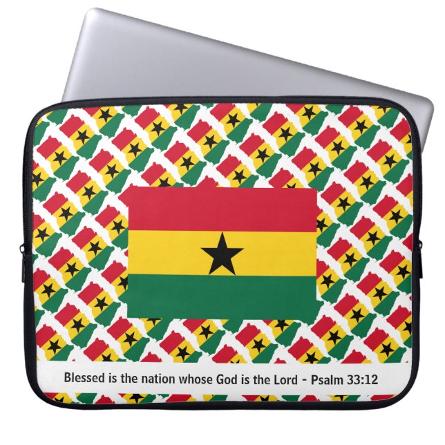 Housse Pour Ordinateur Portable GHANA Black Star Blessé Nation Portable chrétien (Devant)