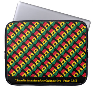 Housse Pour Ordinateur Portable GHANA Custom Scripture Blessed Nation Black Laptop