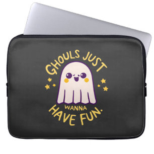 Housse Pour Ordinateur Portable Ghouls Je Veux Juste S'Amuser, Mignons Fantômes Ha