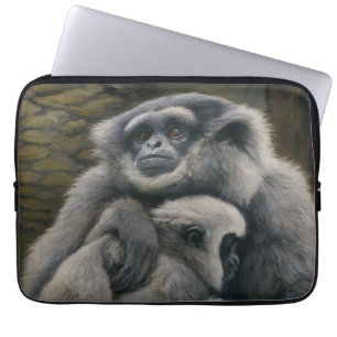 Housse Pour Ordinateur Portable Gibbon Shelter - Emotional Wildlife Portrait