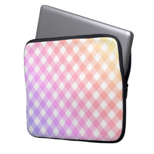 Housse Pour Ordinateur Portable Gingham arc-en-ciel dégradé diagonal