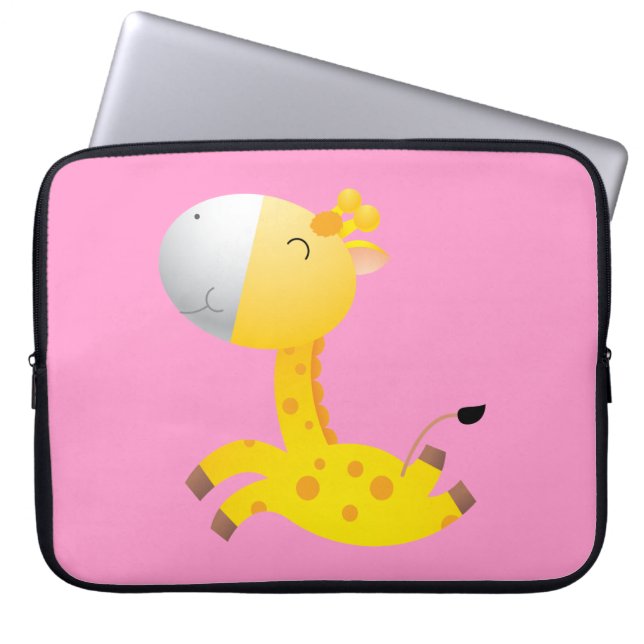 Housse Pour Ordinateur Portable Girafe mignonne de bande dessinée (Devant)
