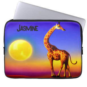 Housse Pour Ordinateur Portable Girafe rêve/lune/étoiles modifiable