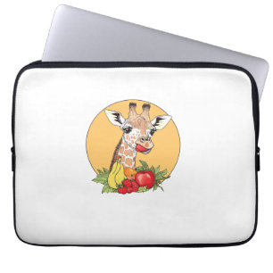 Housse Pour Ordinateur Portable Giraffe avec des images de fruits Vibes amusantes