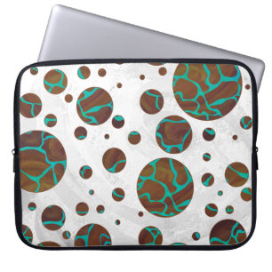 Housse Pour Ordinateur Portable Giraffe Impression Brown et Turquoise