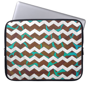 Housse Pour Ordinateur Portable Giraffe Impression Brown et Turquoise
