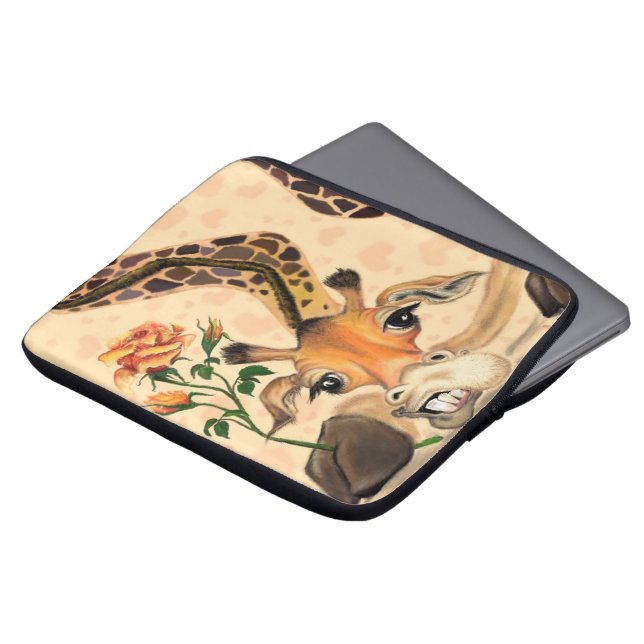Housse Pour Ordinateur Portable Giraffe romantique - Gentleman - Drôle (Devant haut)
