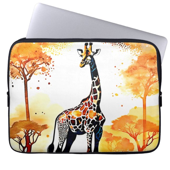 Housse Pour Ordinateur Portable Giraffe Savannah Art (Devant)
