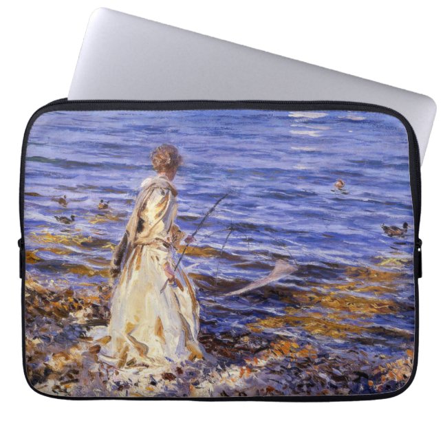 Housse Pour Ordinateur Portable Girl Fishing (par John Singer Sargent) (Devant)