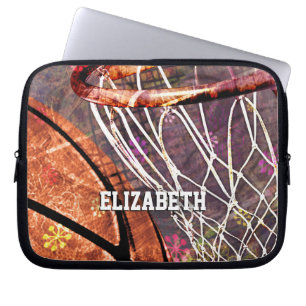 Housse Pour Ordinateur Portable Girls Basketball et Hoop rose violet son nom