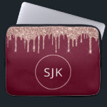 Housse Pour Ordinateur Portable Girly Burgundy Rose Gold Parties scintillant Drive<br><div class="desc">Girly Blush Pink - Rose Gold et Black Faux Parties scintillant Drips et Élégant Parkle Monogrammed Initials Coque. Ce coque peut être customisé pour inclure votre nom initial et prénom.</div>