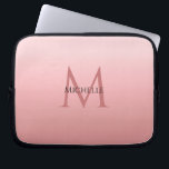Housse Pour Ordinateur Portable Girly Stylish Trendy Rose<br><div class="desc">Girly Stylish Trendy Rose Gold Template Monogram Elegant Laptop Sleeve / Case.</div>