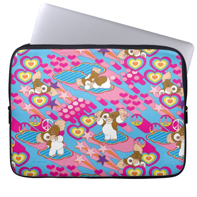 Housse Pour Ordinateur Portable Gizmo | Pink Peace & Love Motif (Devant)