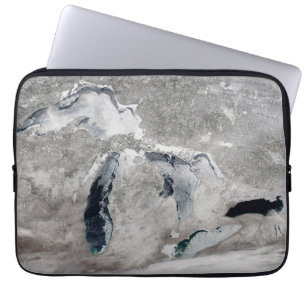 Housse Pour Ordinateur Portable Glace Sur Les Grands Lacs, États-Unis.