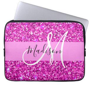 Housse Pour Ordinateur Portable Glam Pink & Magenta Parties scintillant Étincelle 