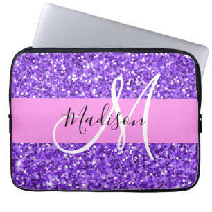 Housse Pour Ordinateur Portable Glam Purple & Pink Parties scintillant Étincelle N