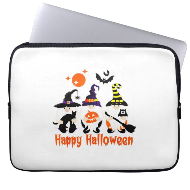 Housse Pour Ordinateur Portable Gnomes d'Halloween Mignon Citrouille d'Automne (Devant)