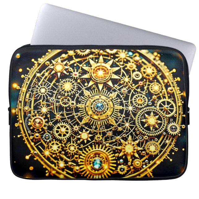 Housse Pour Ordinateur Portable Golden Clockwork Celestial Art (Devant)