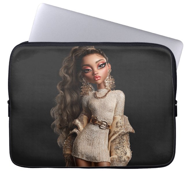 Housse Pour Ordinateur Portable Golden Couture Portrait Laptop Sleeve (Devant)