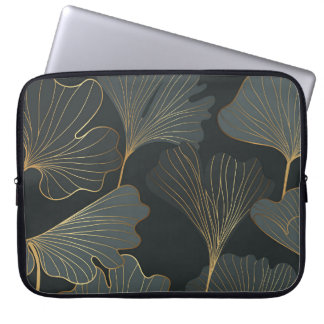 Housse Pour Ordinateur Portable Golden Ginkgo : Luxueux Déco Floral.