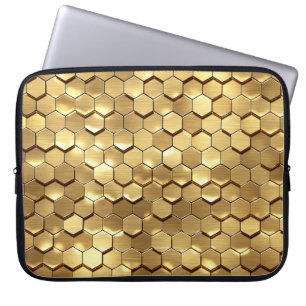 Housse Pour Ordinateur Portable Golden Honeycomb 3D Render Texture