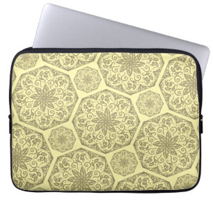 Housse Pour Ordinateur Portable Golden Mandala Mosaic Motif