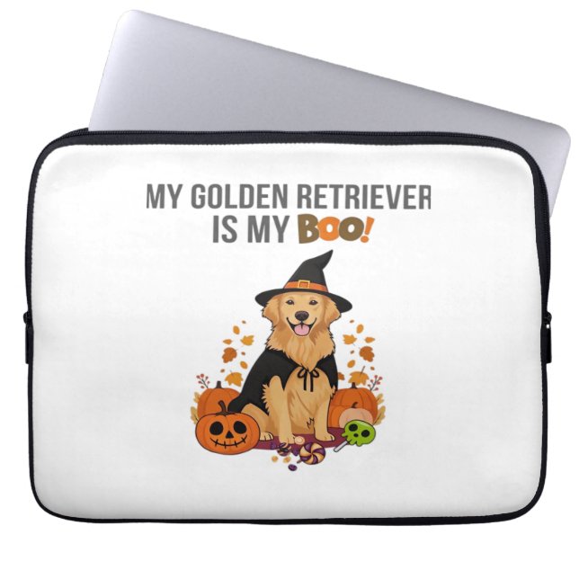 Housse Pour Ordinateur Portable Golden Retriever Halloween Chien Mon Golden Retrie (Devant)
