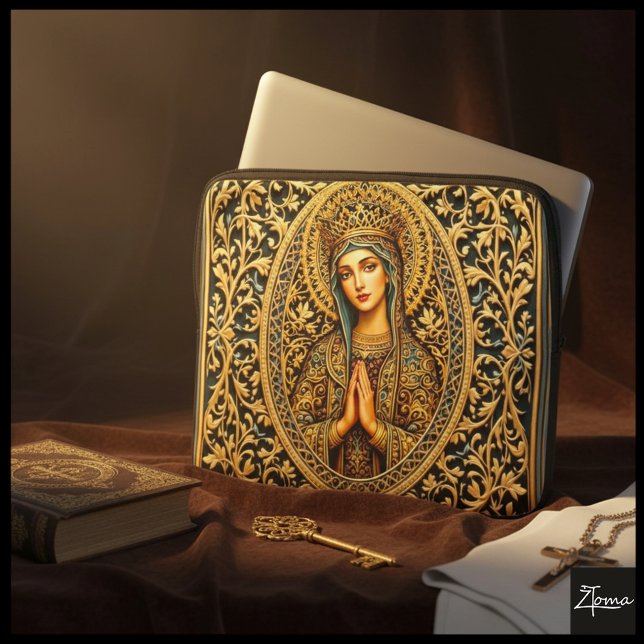 Housse Pour Ordinateur Portable Golden Reverence Virgin Mary (Créateur téléchargé)