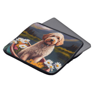 Housse Pour Ordinateur Portable Goldendoodle on a Paddle : Une aventure Pittoresqu