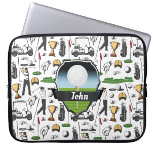 Housse Pour Ordinateur Portable Golfeur Monogramme